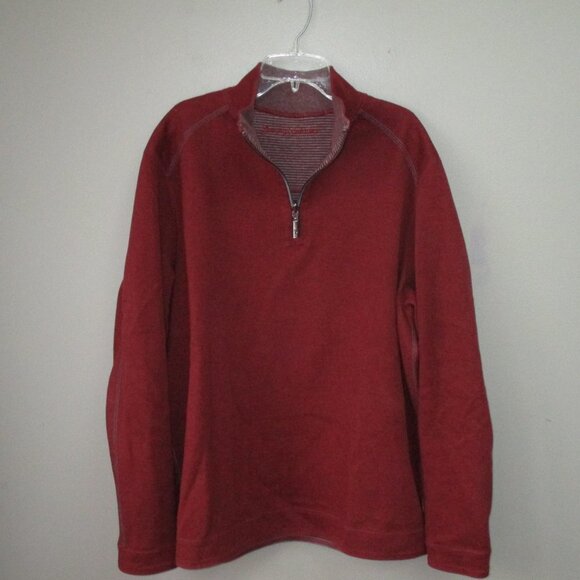 Mens Tommy Bahama Maroon Quarter Zip Pullover Sweater Size Medium - Picture 1 of 7